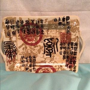 Chinese Calligraphy Ceramic Platter